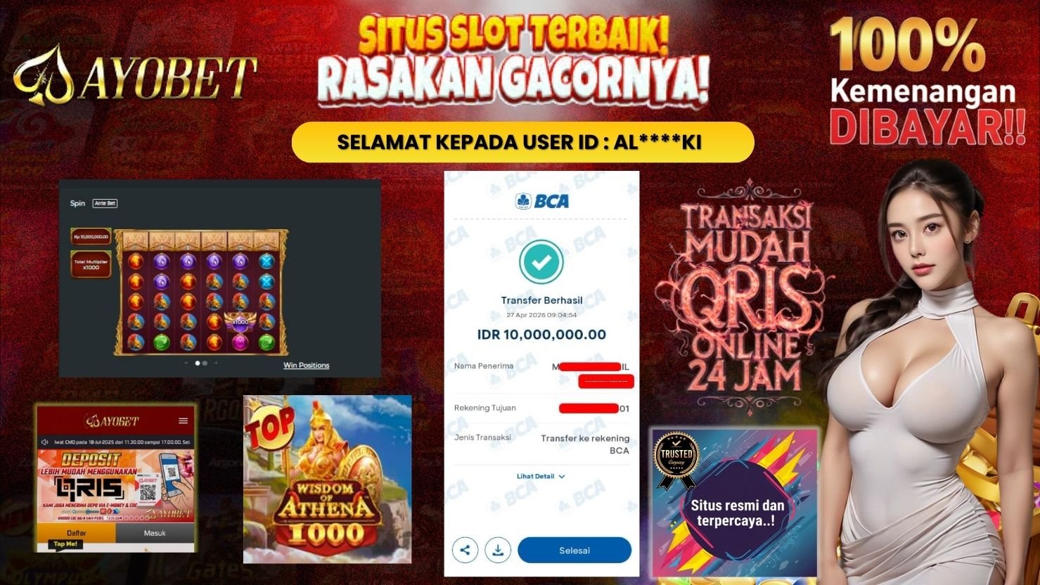 AYOBET JACKPOT SLOT WISDOM OF ATHENA 1000 